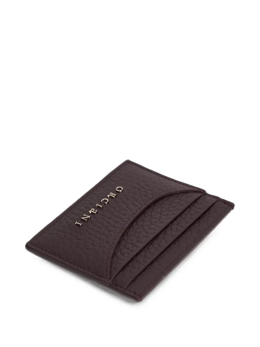 logo-plaque pebbled-leather cardholder 3