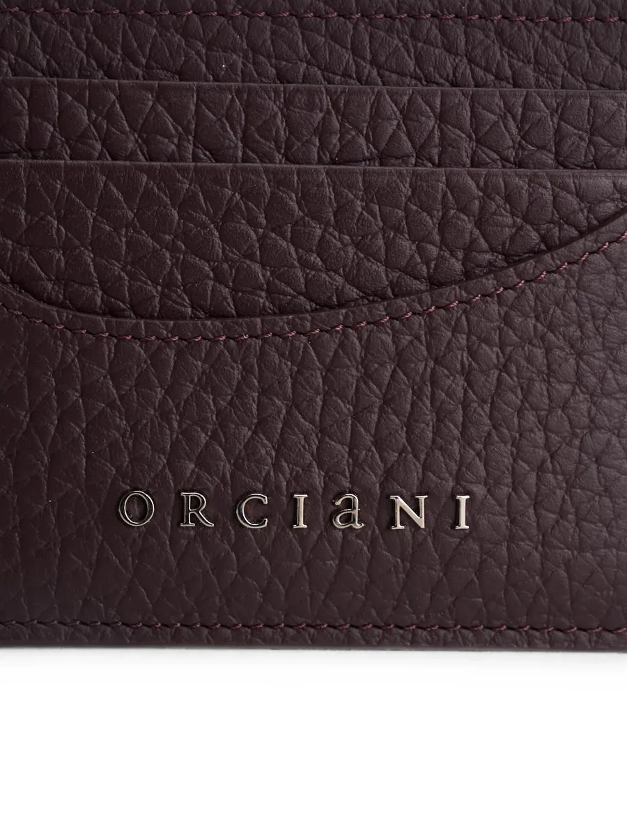 logo-plaque pebbled-leather cardholder 4