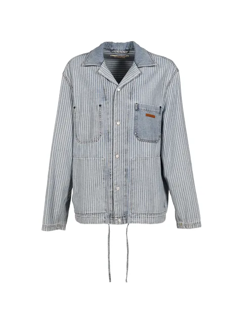 striped denim shirt jacket