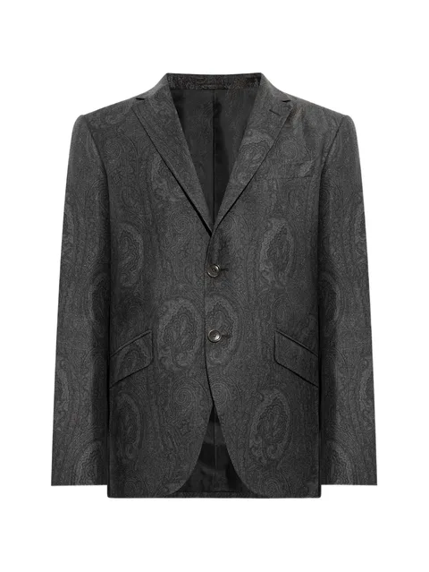 paisley-print wool blazer