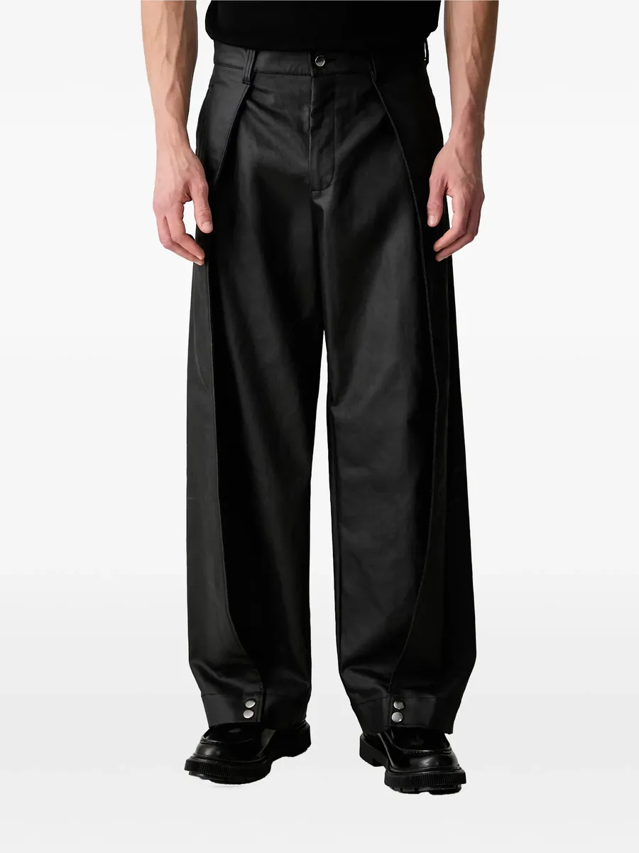 press-stud wide-leg trousers 1