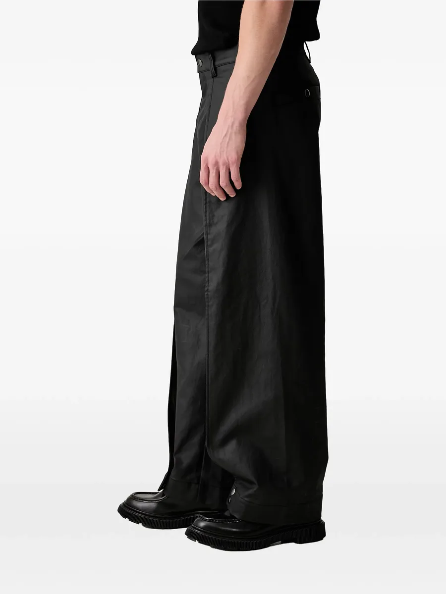press-stud wide-leg trousers 3