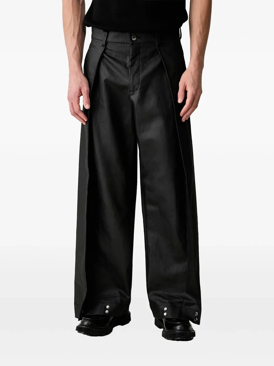 press-stud wide-leg trousers 4