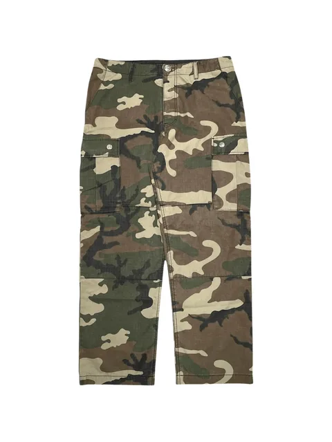 leather cross-patch cargo pants