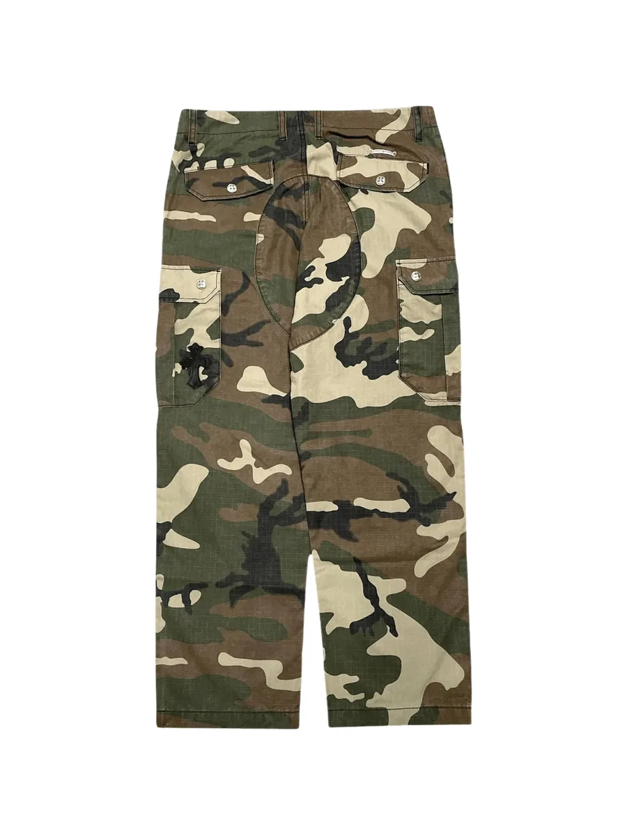 leather cross-patch cargo pants 2
