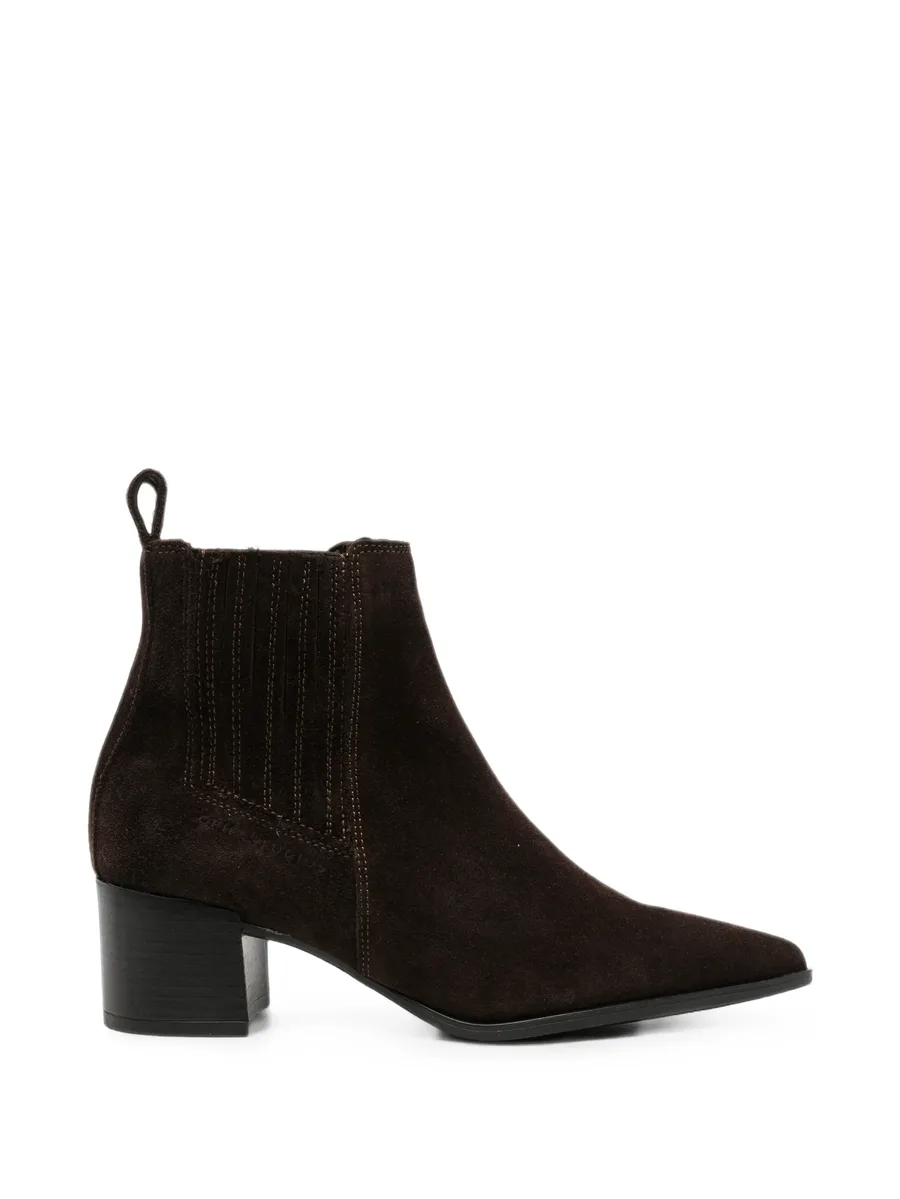 pointed-toe suede Chelsea boots 1