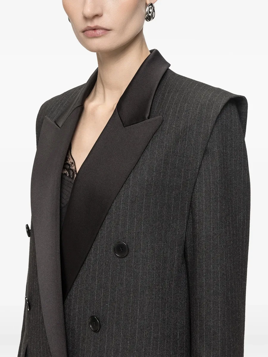 pinstripe contrast-lapel double-breasted blazer 5