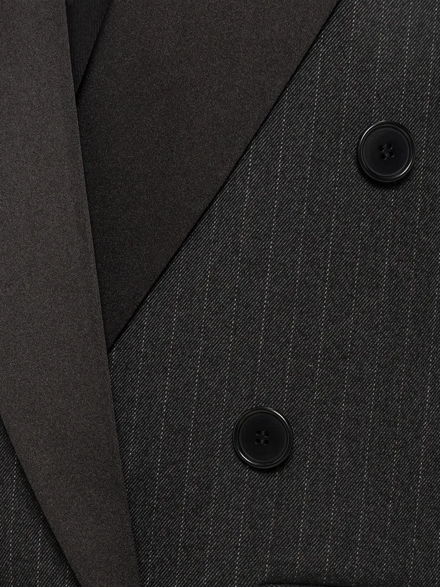 pinstripe contrast-lapel double-breasted blazer 6