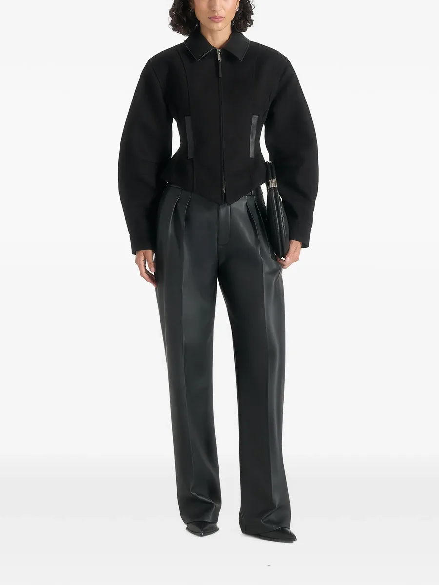 Sky in black hourglass gabardine jacket 2