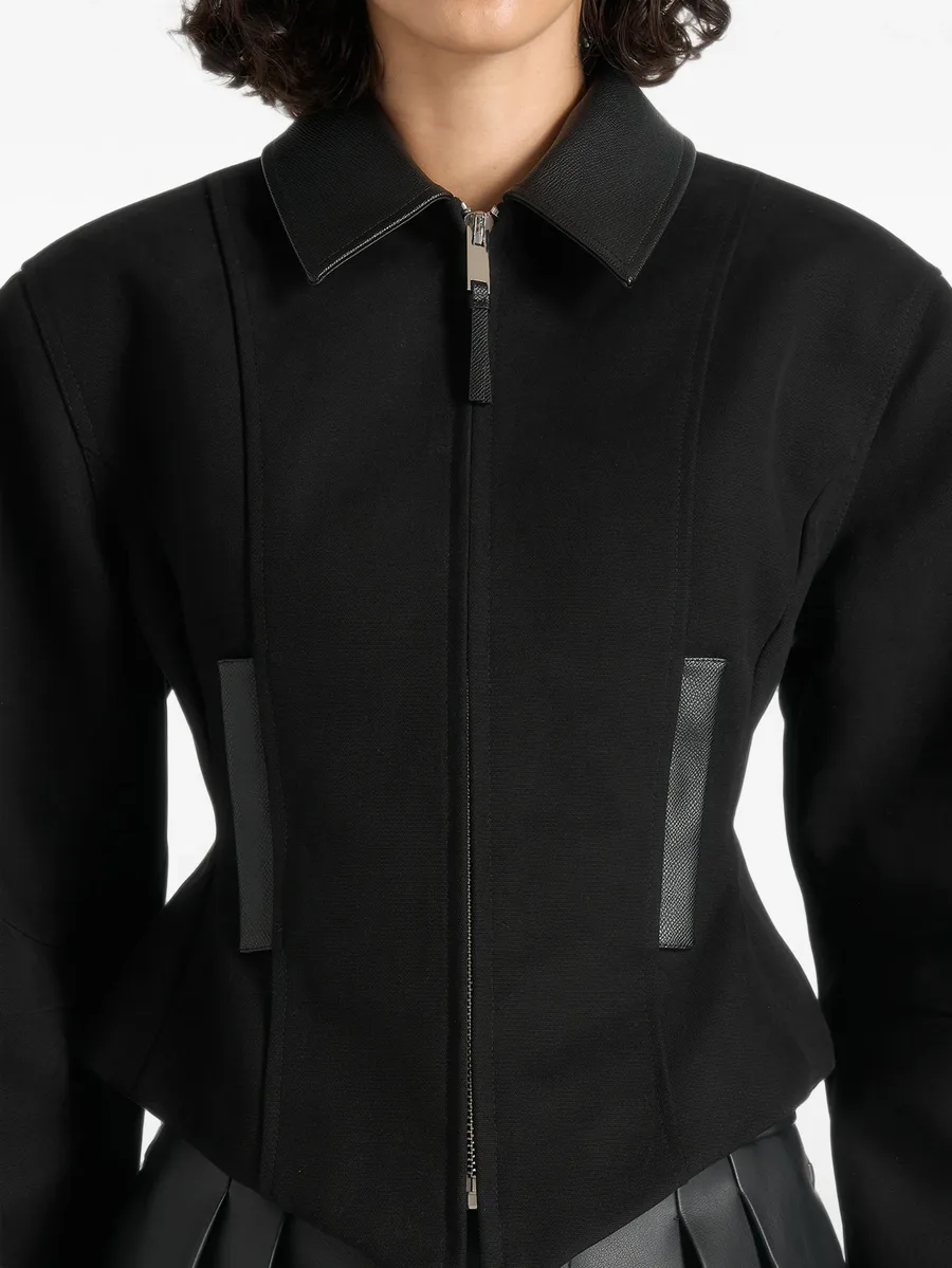 Sky in black hourglass gabardine jacket 4