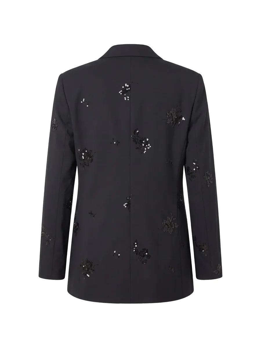 sequin-embellished floral-appliqué blazer 2