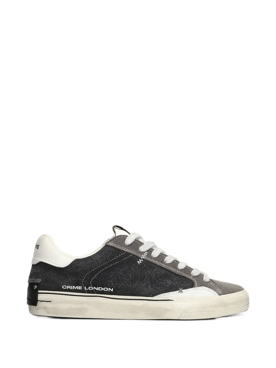 Deconstructed distressed-effect panelled sneakers 1