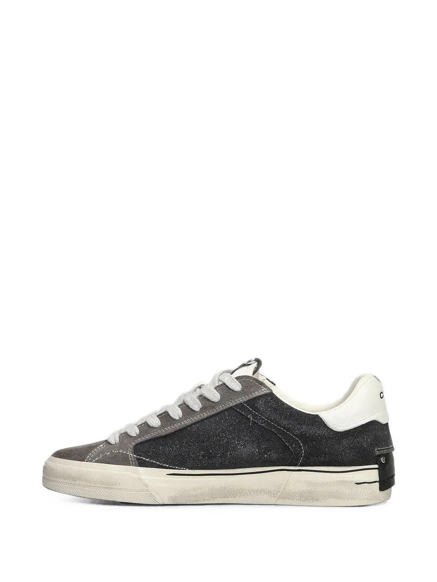 Deconstructed distressed-effect panelled sneakers 3