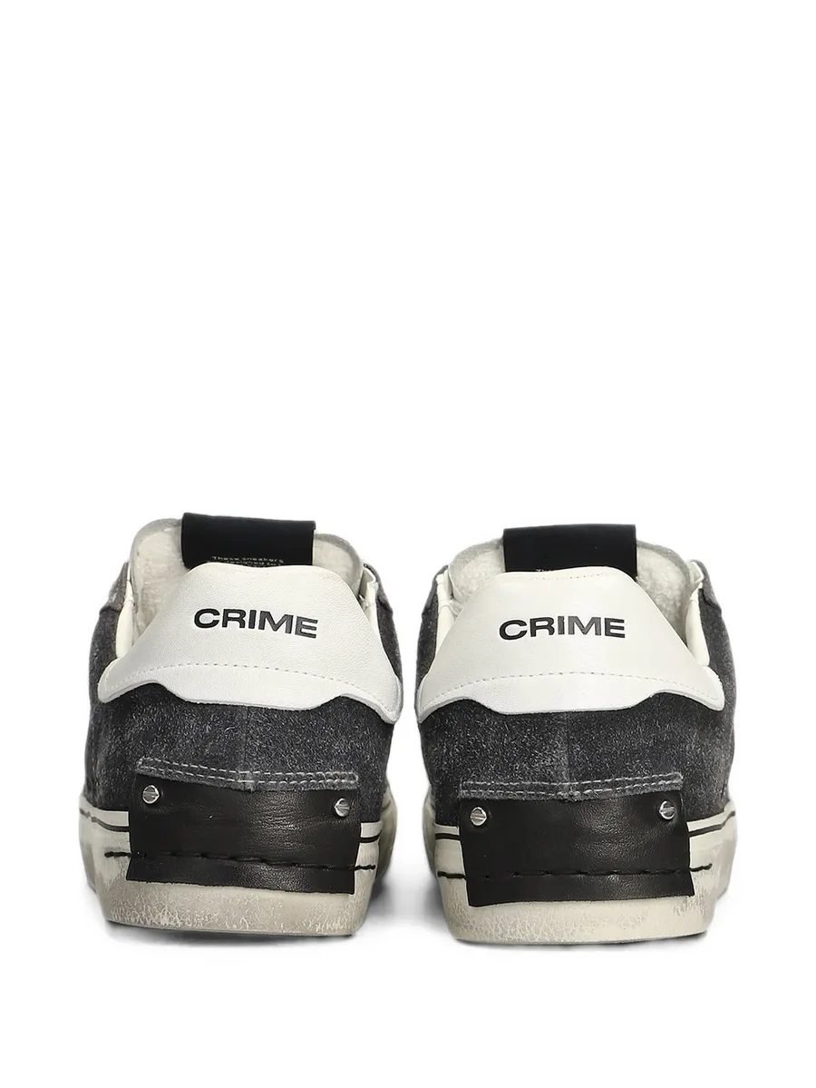 Deconstructed distressed-effect panelled sneakers 4