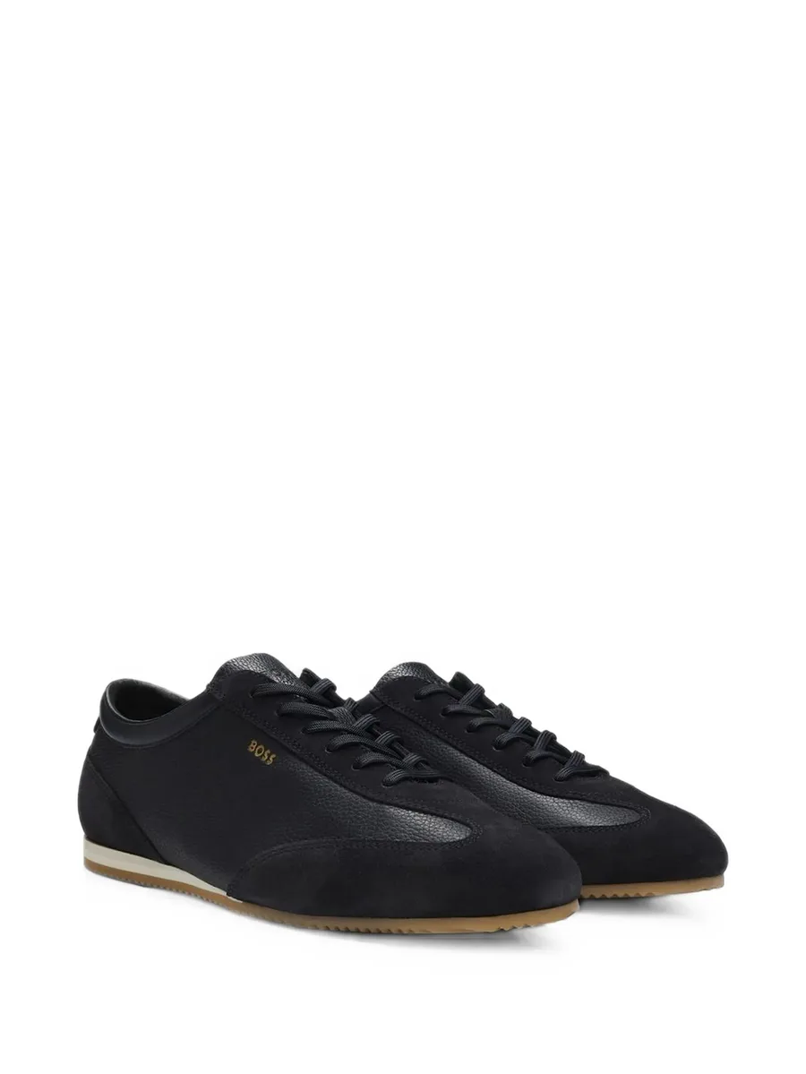 leather sneakers with suede trims 1