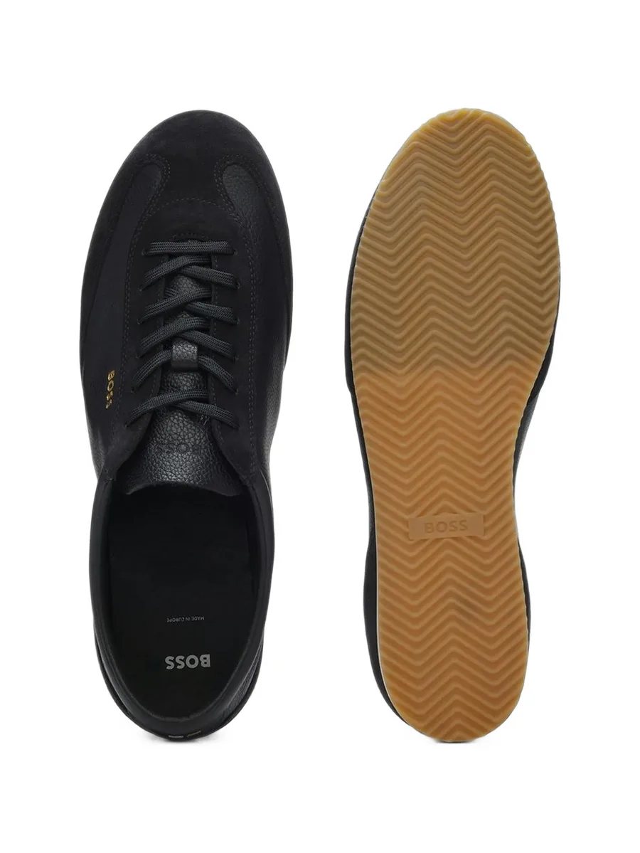 leather sneakers with suede trims 2