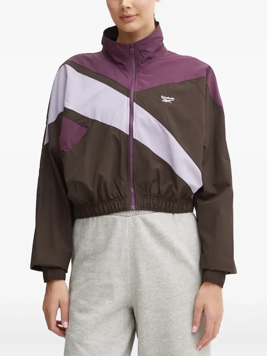 logo-embroidered colour-block jacket 1