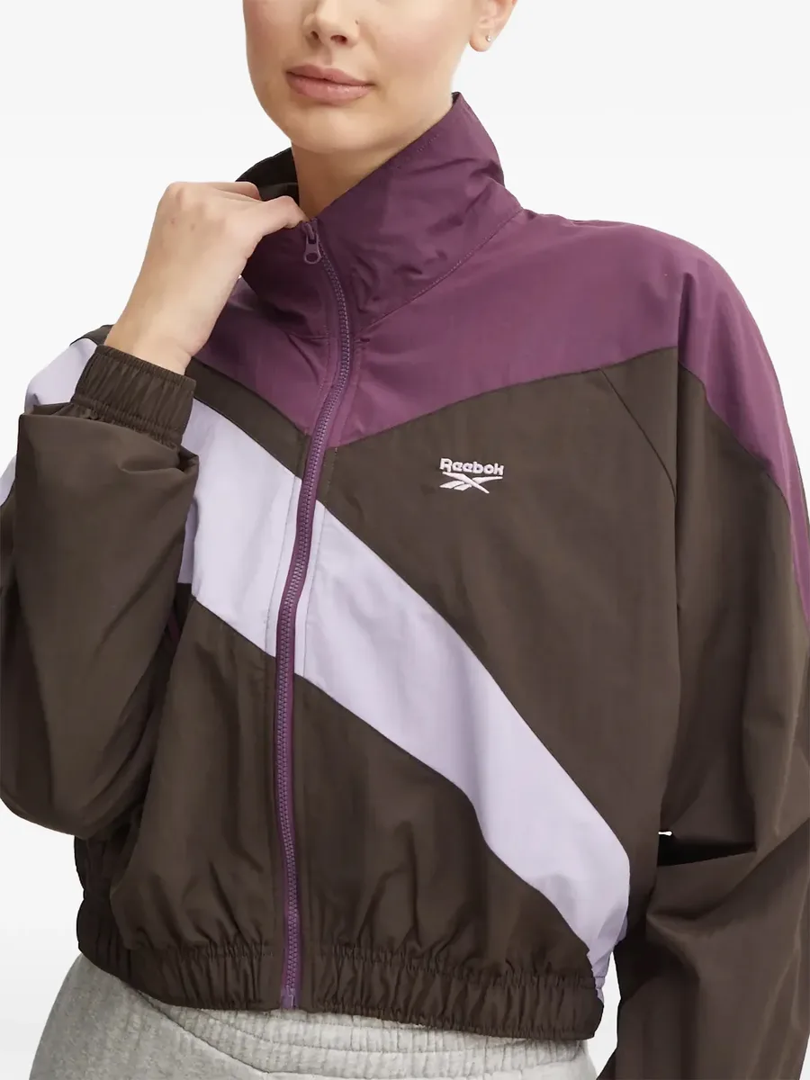 logo-embroidered colour-block jacket 4