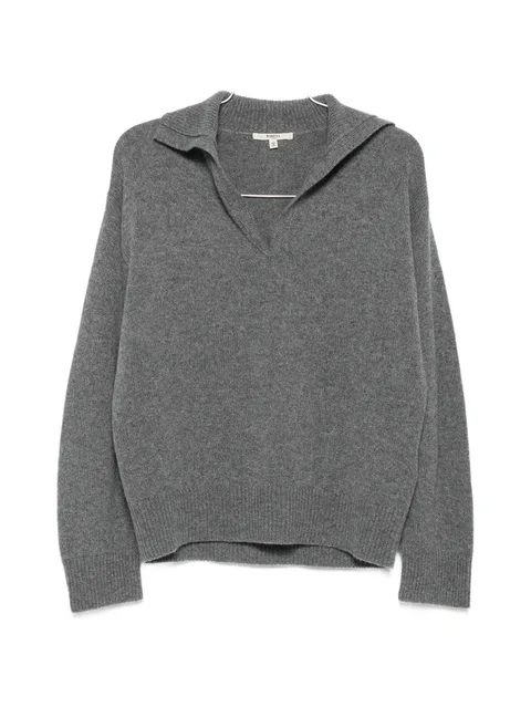 spread-collar sweater