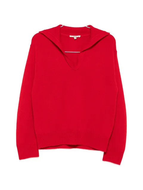 spread-collar sweater