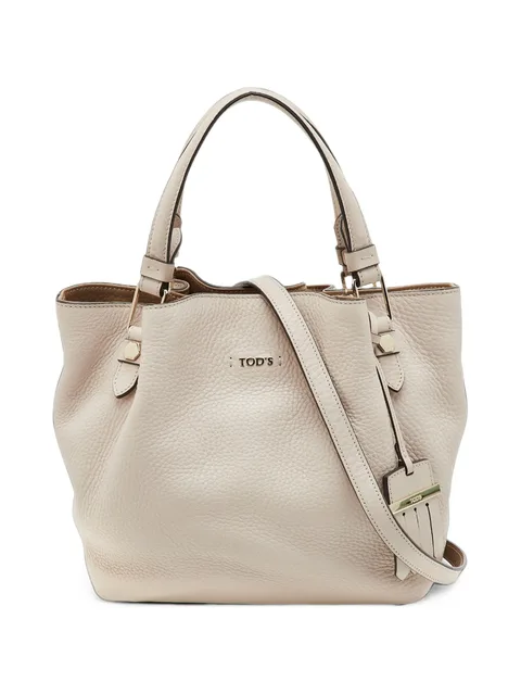 Flower leather tote bag