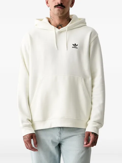 logo-embroidered drawstring hoodie