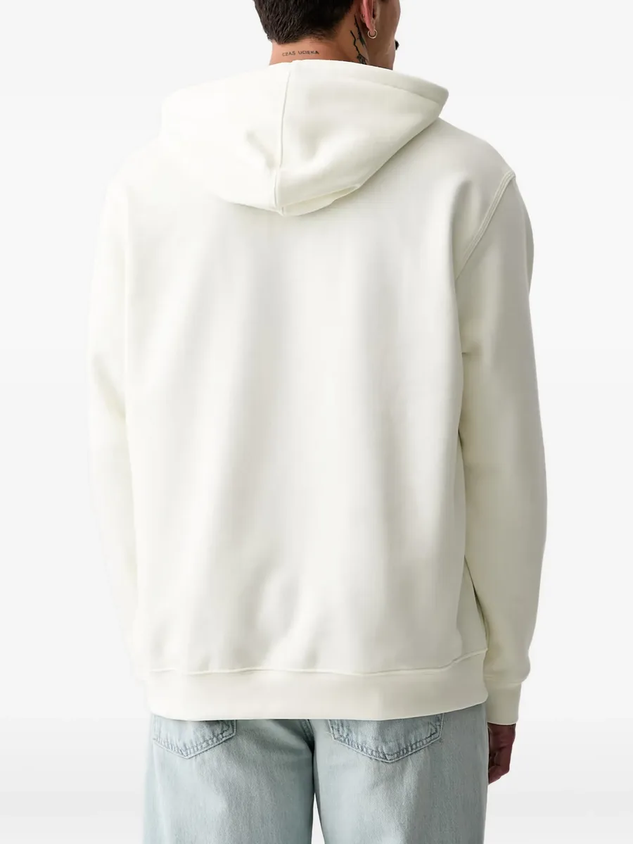 logo-embroidered drawstring hoodie 3
