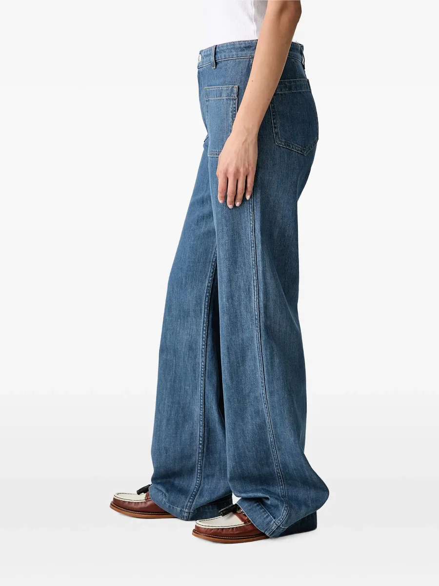 Victoria patch-pocket wide-leg jeans 3