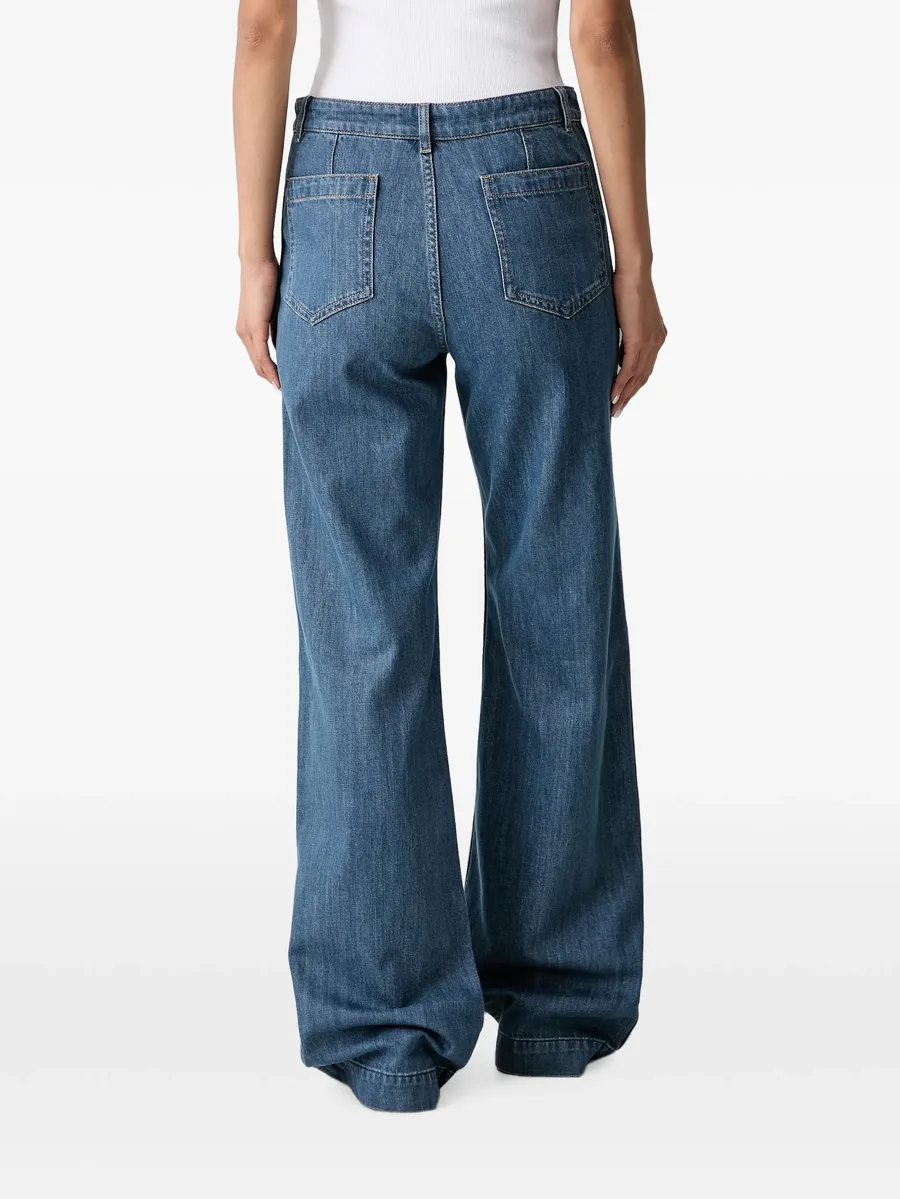 Victoria patch-pocket wide-leg jeans 4
