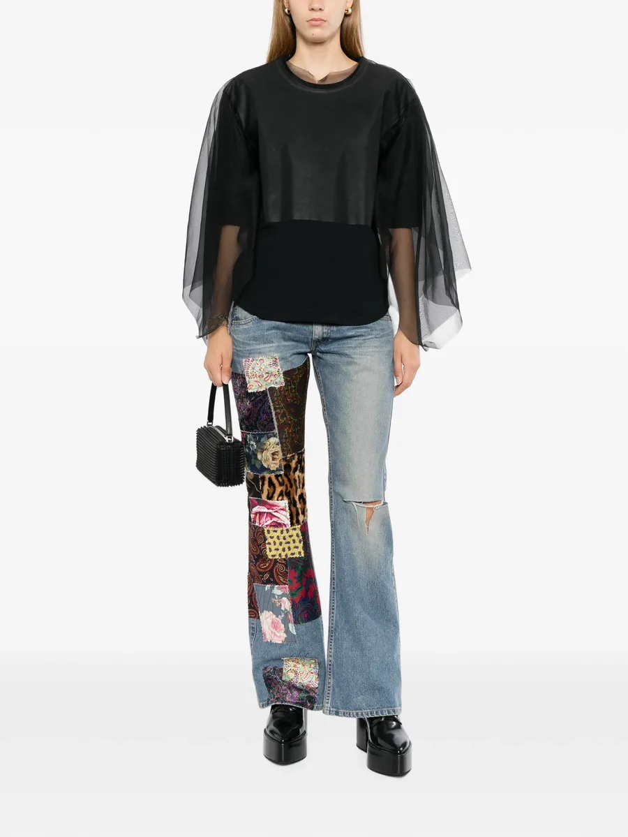 patchwork distressed jeans 2