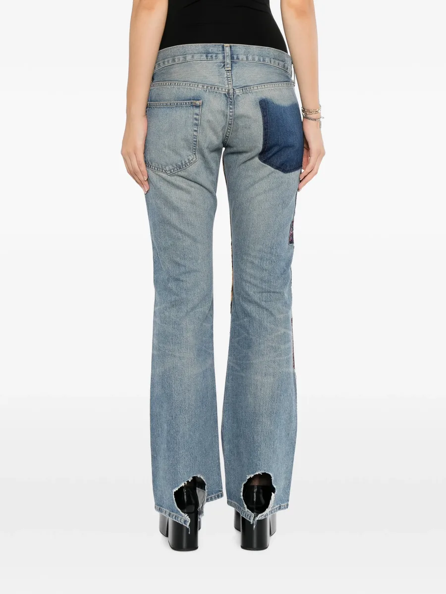 patchwork distressed jeans 4