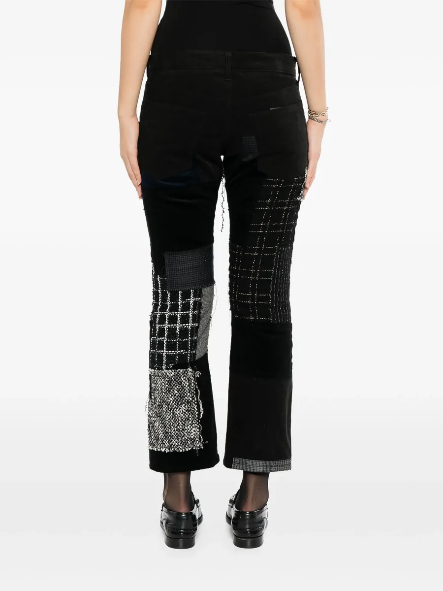 patchwork frayed jeans 4
