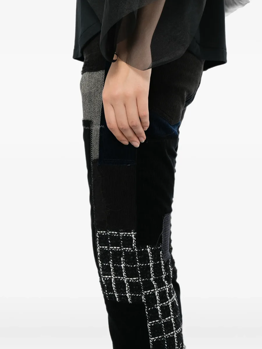 patchwork frayed jeans 5