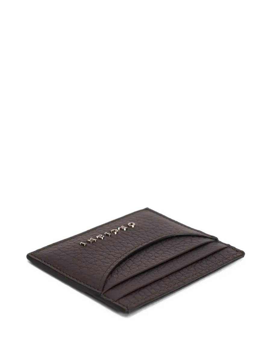 logo-plaque pebbled-leather cardholder 3