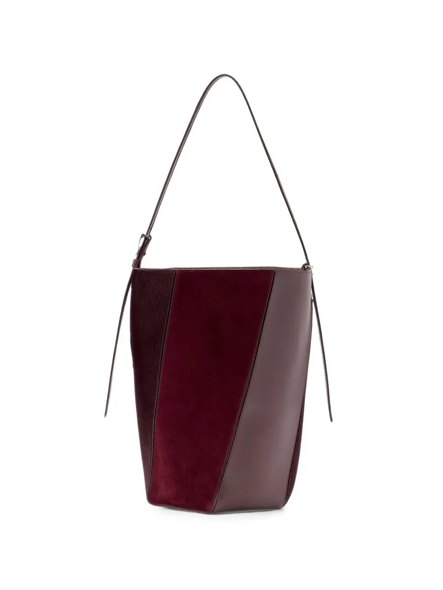 Hex bucket bag in haircalf combo 1
