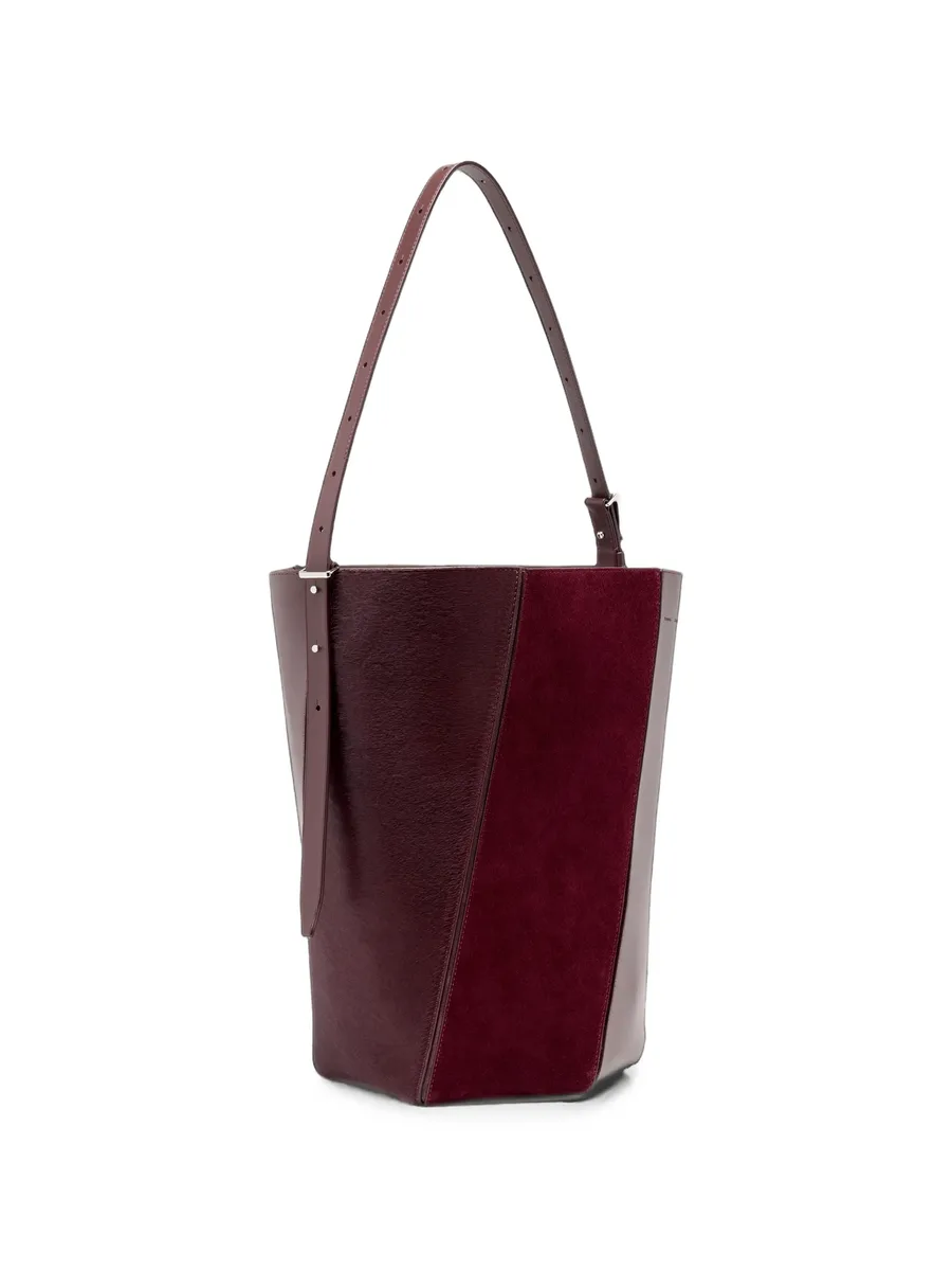 Hex bucket bag in haircalf combo 5