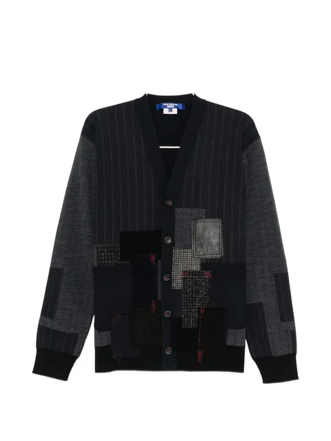 jacquarded patchwork cardigan