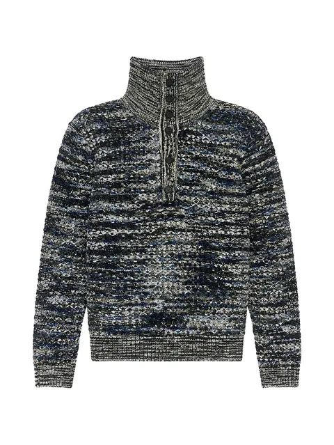3D-knit slub-finish wool sweater