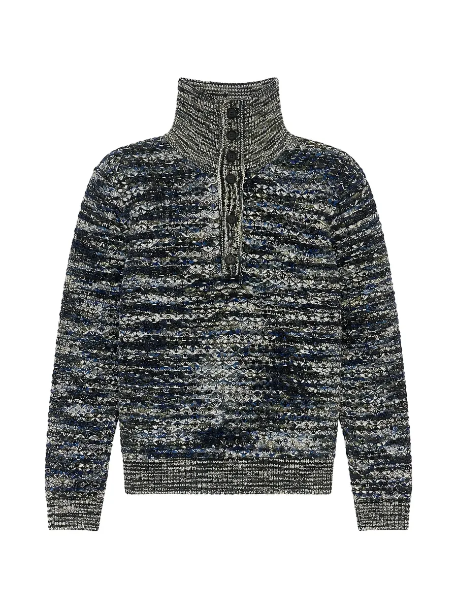 3D-knit slub-finish wool sweater 1