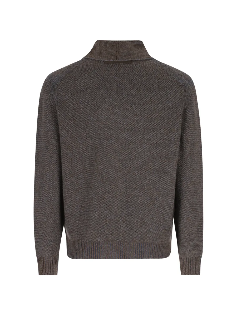 shawl-collar knit cardigan 2