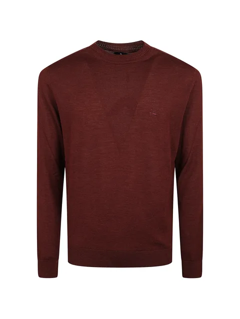 wool and silk sweater with Pegaso embroidery