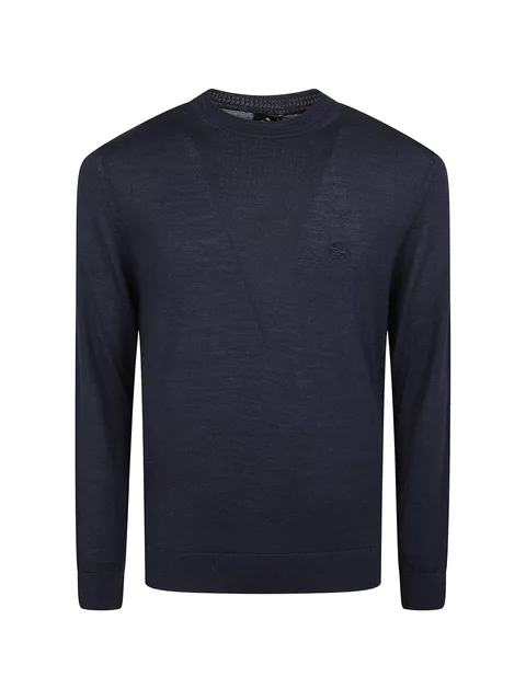 wool and silk sweater with Pegaso embroidery