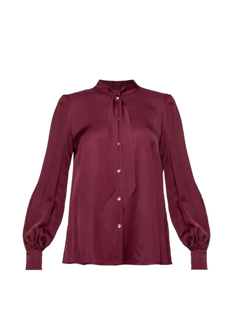 bow-detail viscose shirt