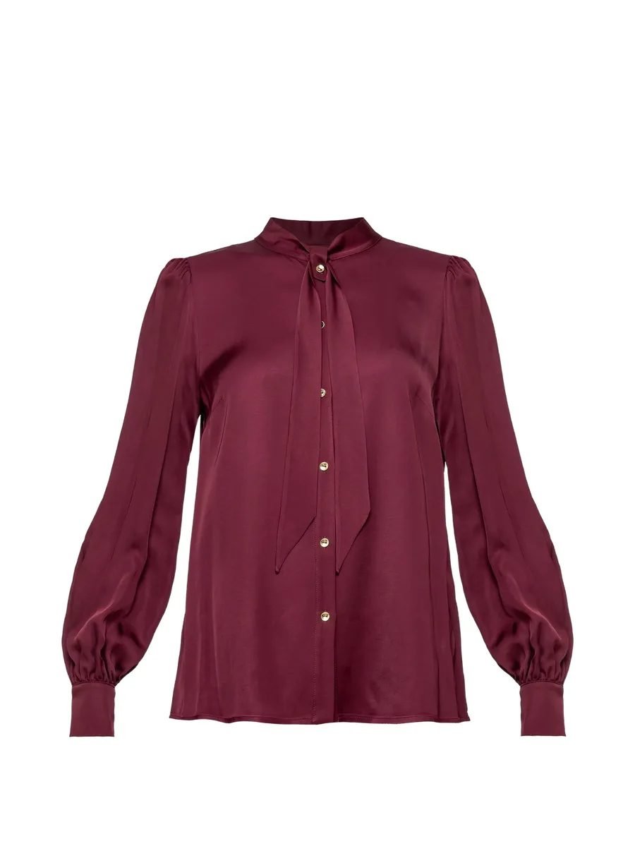 bow-detail viscose shirt 1