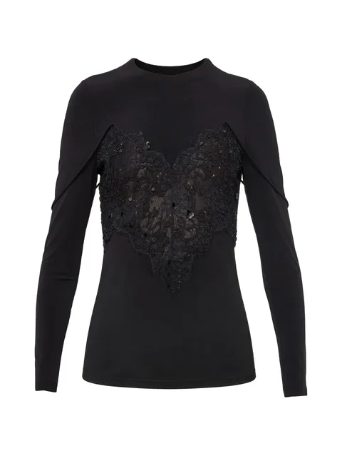 tencel and wool lace corset top