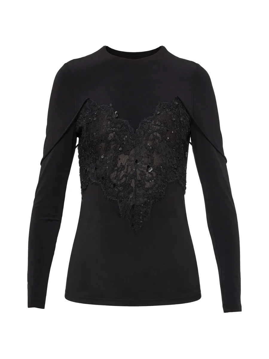 tencel and wool lace corset top 1