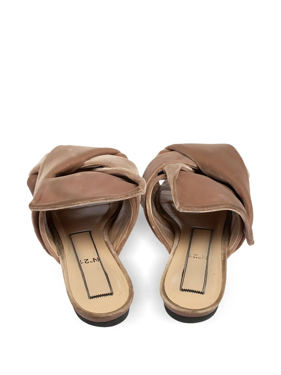 Pre-owned knotted velvet slide sandals 6