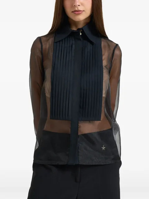 sheer pleated shirt