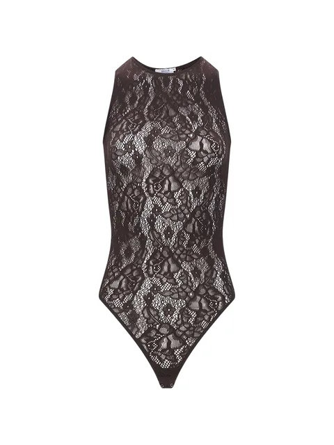 lace-pattern bodysuit
