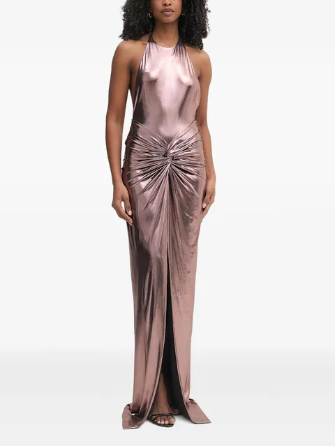 Anida twist-detail halterneck maxi dress